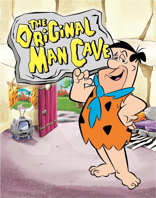 Flintstones Original Man Cave - Warner Bros. 12.5" x 16" Metal Tin Sign
