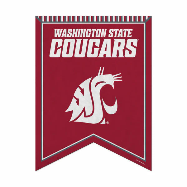 Washington State Cougars 18"x24" felt NCAA pennant with bold graphics and durable team-colored felt.