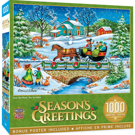 Christmas - Over the River 1000 Piece Jigsaw Puzzle by Masterpieces