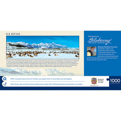 Elk Refuge 1000 Piece Panoramic Jigsaw Puzzle by Masterpieces