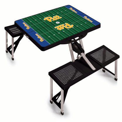 Pittsburgh Panthers NCAA folding table with seats for 4, portable, durable ABS, officially licensed