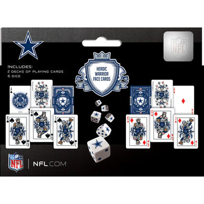 Dallas Cowboys - 2-Pack Playing Cards & Dice Set by Masterpieces