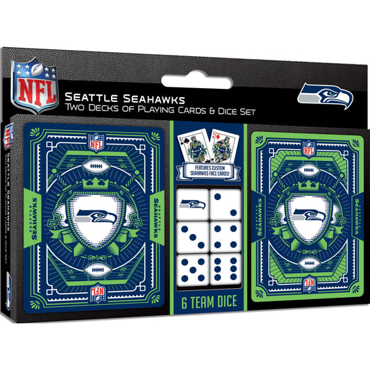 Seattle Seahawks - 2-Pack Playing Cards & Dice Set by Masterpieces