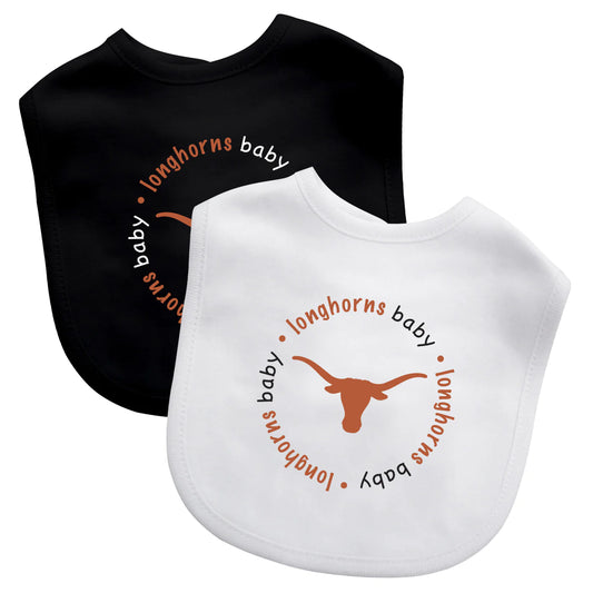 Texas Longhorns - Embroidered Baby Bibs 2-Pack by Baby Fanatic