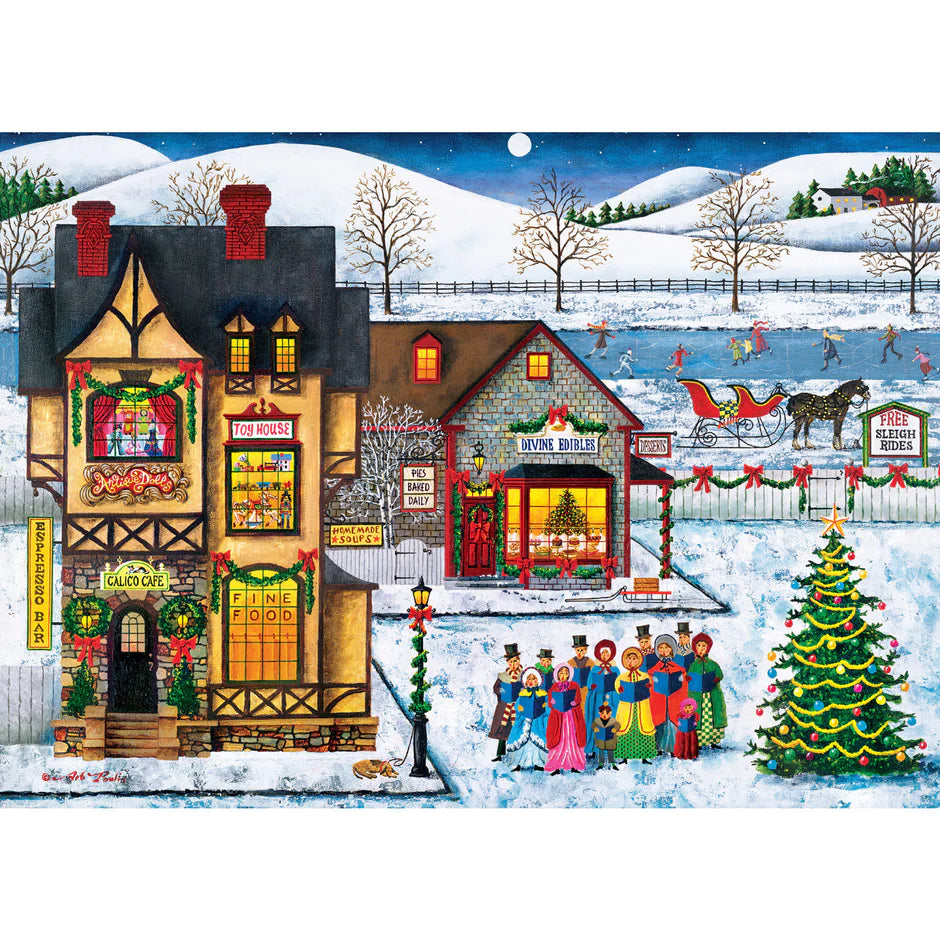 Christmas - Main Street Carolers 1000 Piece Jigsaw Puzzle By Masterpieces