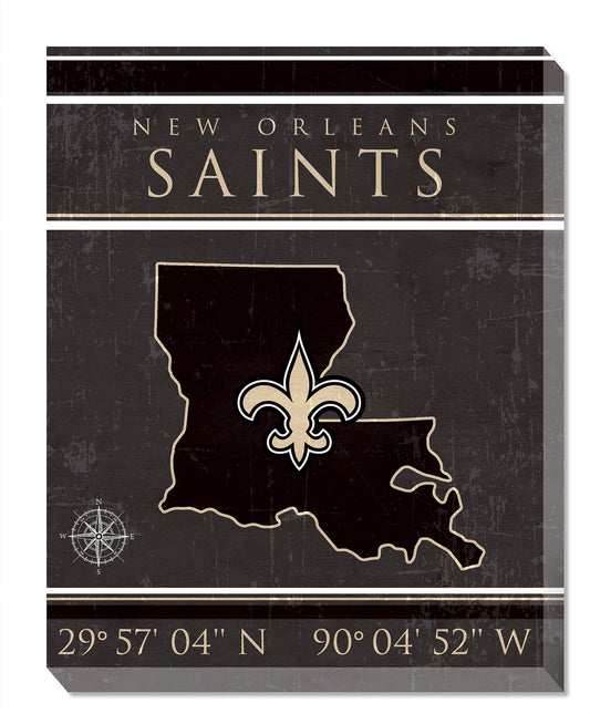 New Orleans Saints 16" x 20" Canvas Sign by Fan Creations