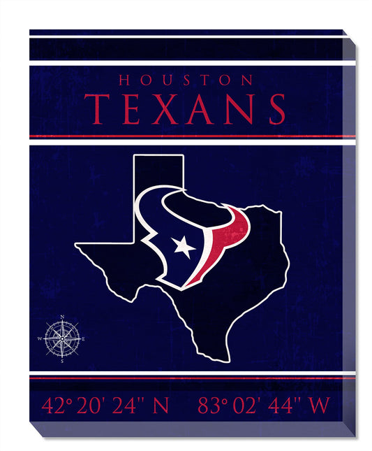 Houston Texans Coordinates 16" x 20" Canvas Sign by Fan Creations