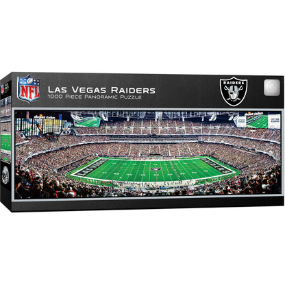 Las Vegas Raiders Panoramic Jigsaw Puzzle - Center View, 1000 pieces, brand new, measures 13" x 39", officially licensed by the NFL, made by Masterpieces.