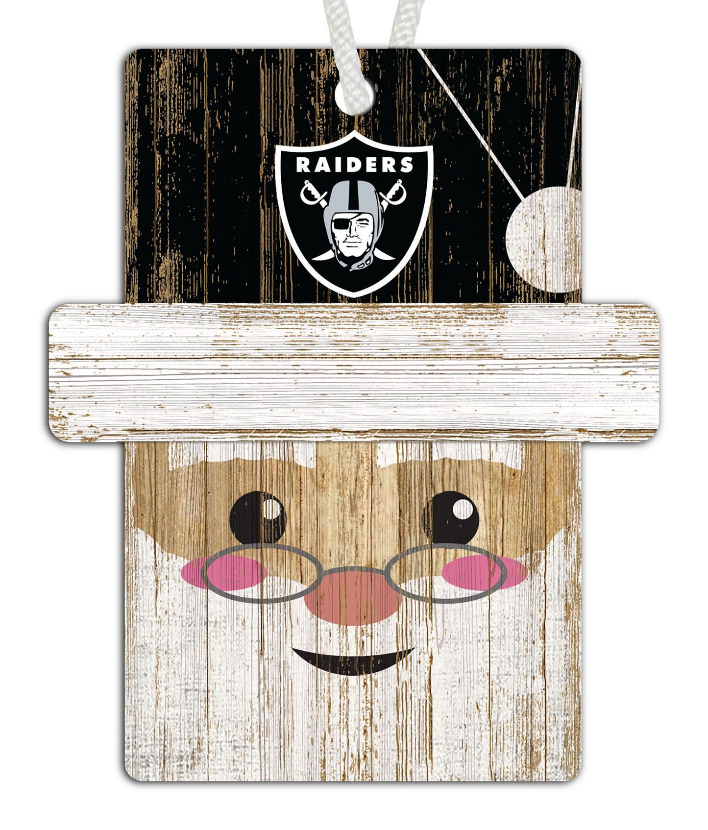 Las Vegas Raiders Santa Ornament by Fan Creations