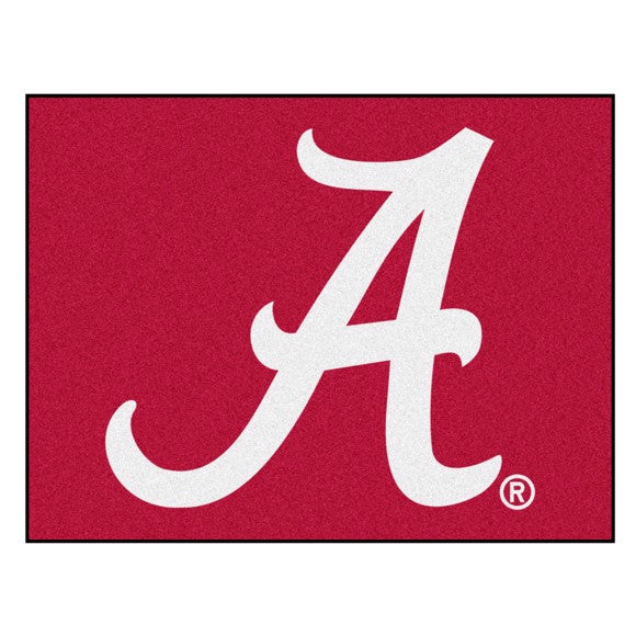 Alabama Crimson Tide NCAA All Star Rug, 33.75"x42.5", vibrant chromojet-printed, 100% nylon, non-skid backing. Machine washable. Officially licensed. Made by Fanmats.