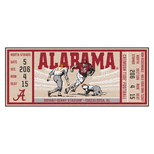 Alabama Crimson Tide Ticket Runner Mat / Rug by Fanmats