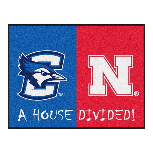 House Divided - Creighton Bluejays / Nebraska Cornhuskers Mat / Rug by Fanmats