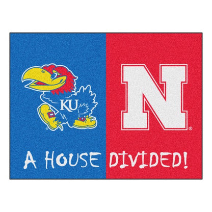 House Divided - Kansas Jayhawks / Nebraska Cornhuskers Mat / Rug by Fanmats