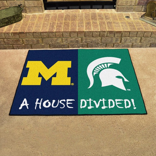 House Divided - Michigan Wolverines / Michigan State Spartans Mat / Rug by Fan Mats