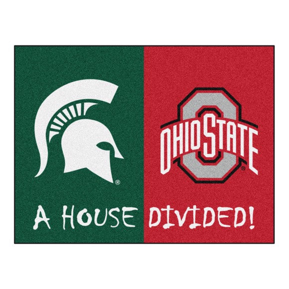 House Divided - Michigan State Spartans / Ohio State Buckeyes Mat / Rug by Fanmats