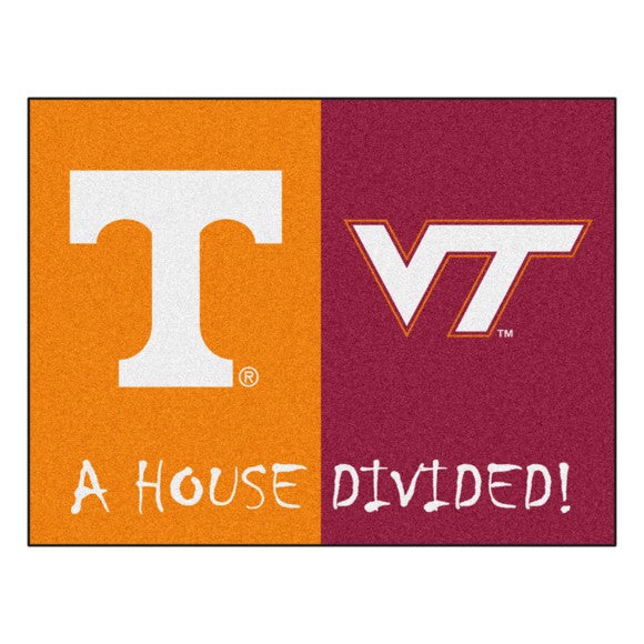 House Divided - Tennessee Volunteers / Virginia Tech Hokies Mat / Rug by Fanmats