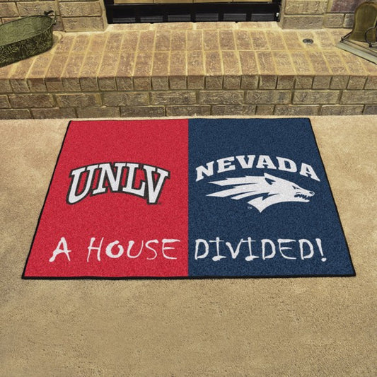 House Divided - UNLV (Las Vegas) Rebels / Nevada Wolf Pack Mat / Rug by Fanmats