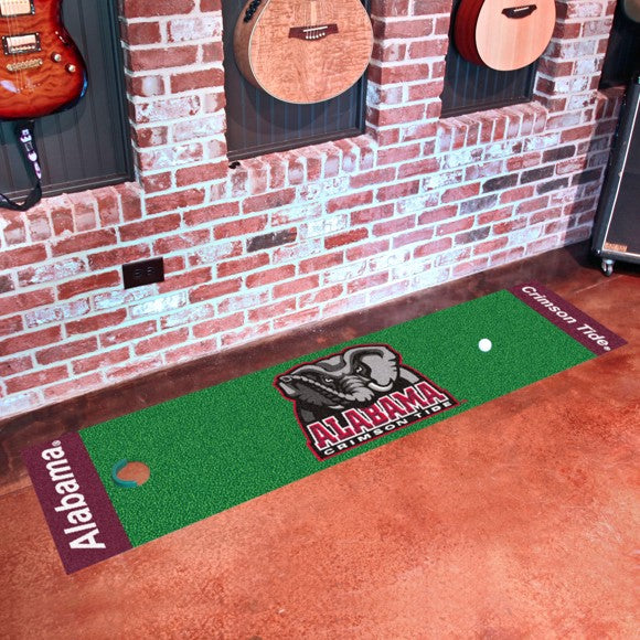 Alabama Crimson Tide Elephant Logo Green Putting Mat by Fanmats