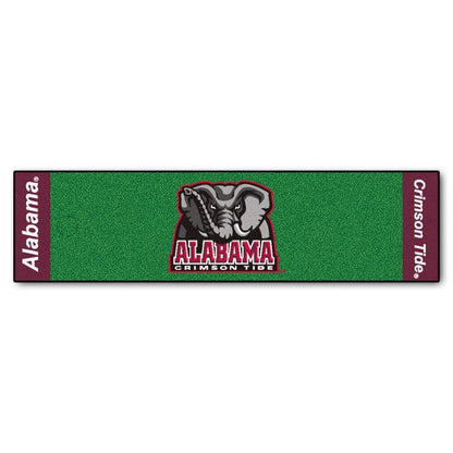 Alabama Crimson Tide NCAA Putting Mat: 18"x72", realistic surface, vinyl backing, doubles as runner, by Fanmats.