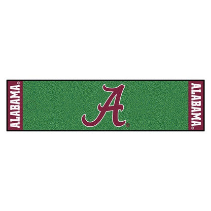 Alabama Crimson Tide NCAA Putting Mat: 18"x72", realistic surface, includes target barrier, durable vinyl backing, by Fanmats.