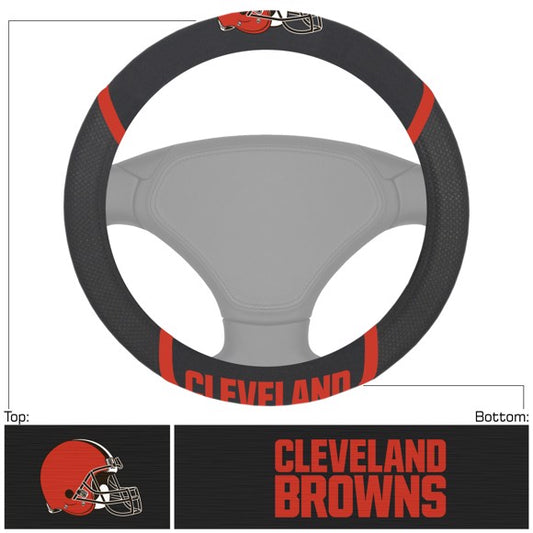 Cleveland Browns Embroidered Steering Wheel Cover by Fan Mats