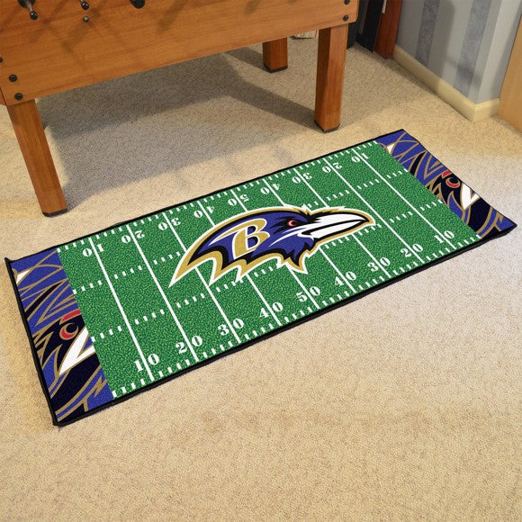 Baltimore Ravens Alt. NFL Field Runner - 30" x 72". True team colors, non-skid backing, machine washable. Made in USA. Officially Licensed