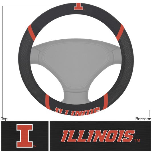 Illinois Fighting Illini Embroidered Steering Wheel Cover by Fanmats