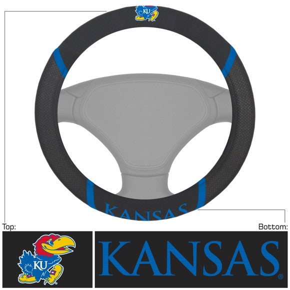 Kansas Jayhawks Embroidered Steering Wheel Cover by Fanmats