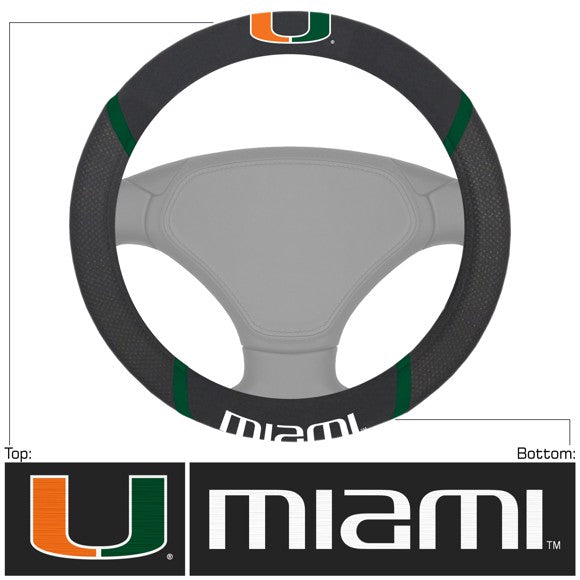 Miami Hurricanes Embroidered Steering Wheel Cover by Fanmats