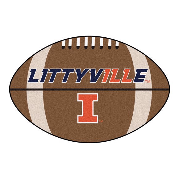 Illinois Football Mat {"Littyville" Alternate Logo} Football Rug / Mat by Fanmats
