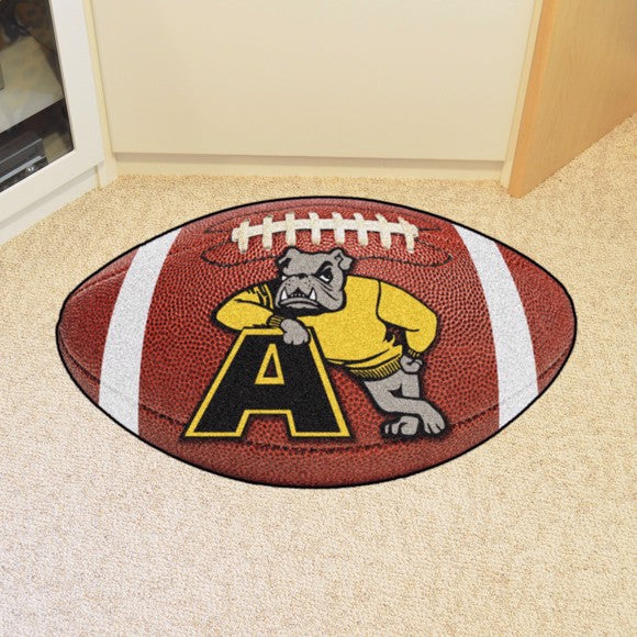 New Adrian Bulldogs Football Rug - 20.5 x 32.5". Durable nylon face, non-skid backing. Machine washable. Officially Licensed.