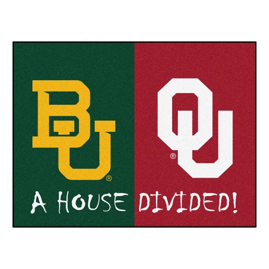 House Divided - Baylor Bears / Oklahoma Sooners Mat / Rug by Fanmats