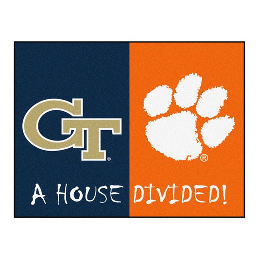 House Divided - Georgia Tech Yellow Jackets / Clemson Tigers Mat / Rug by Fanmats