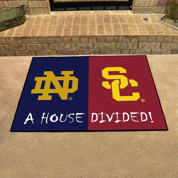 House Divided - Notre Dame / USC Trojans Mat / Rug by Fanmats