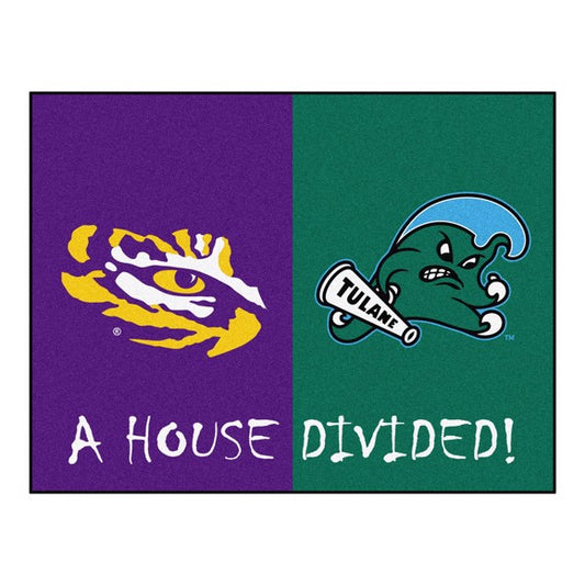 House Divided - LSU Tigers  / Tulane Green Wave Mat / Rug by Fanmats