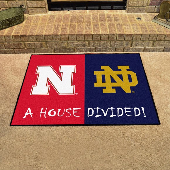 House Divided - Nebraska Cornhuskers / Notre Dame Fighting Irish Mat/ Rug by Fanmats