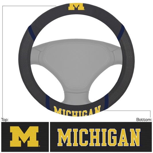 Michigan Wolverines Embroidered Steering Wheel Cover by Fanmats