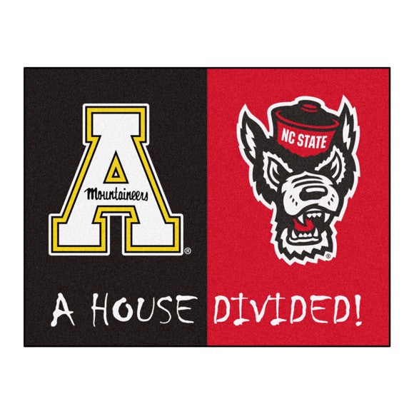 House Divided - North Carolina State Wolfpack  / Appalachian State Mountaineers Mat / Rug by Fanmats