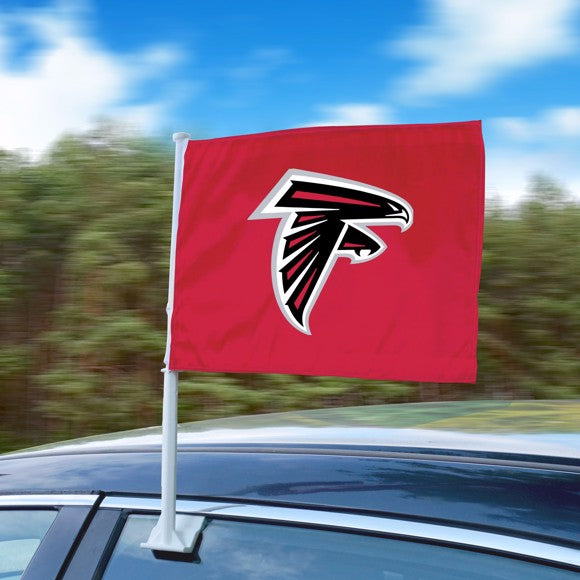 Atlanta Falcons Logo Car Flag - 11" x 15", Durable Nylon, Team Colors, Easy Installation
