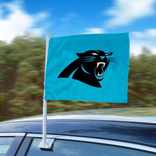 Carolina Panthers Logo Car Flag - 11" x 15", Durable Nylon, Team Colors, Easy Installation