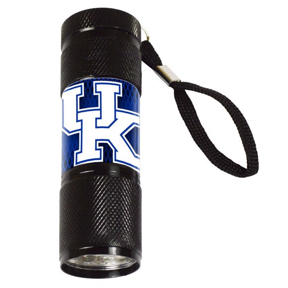 Kentucky Wildcats LED Flashlight: Durable aluminum with team graphics, 9 bright LEDs, lanyard for easy carry. Batteries included.