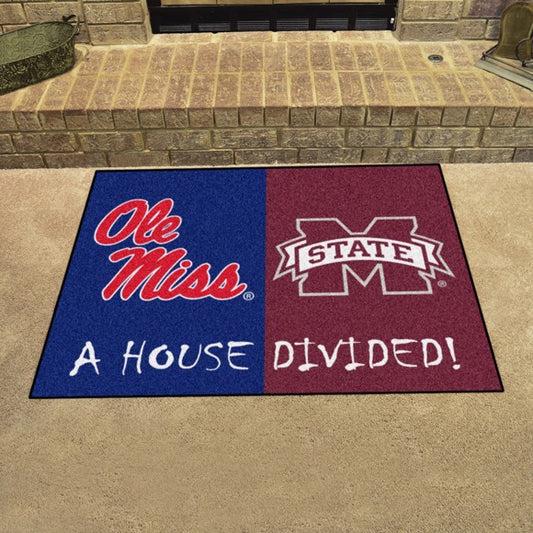 House Divided - Ole Miss Rebels / Mississippi State Bulldogs Mat / Rug by Fanmats