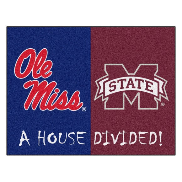 House Divided - Ole Miss Rebels / Mississippi State Bulldogs Mat / Rug by Fanmats