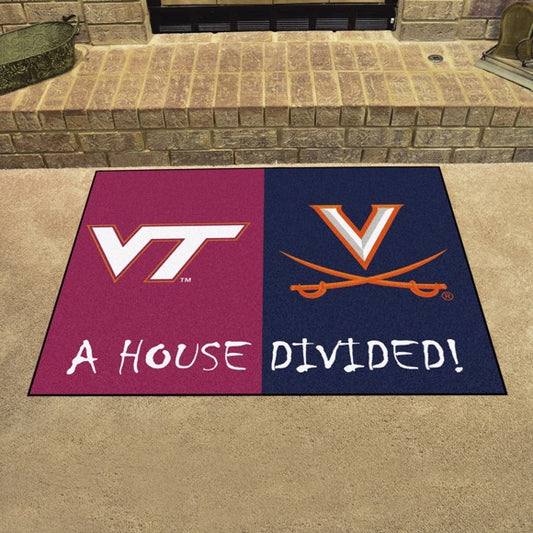 House Divided - Virginia Tech Hokies  / Virginia Cavaliers Mat / Rug by Fanmats