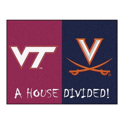 House Divided - Virginia Tech Hokies  / Virginia Cavaliers Mat / Rug by Fanmats