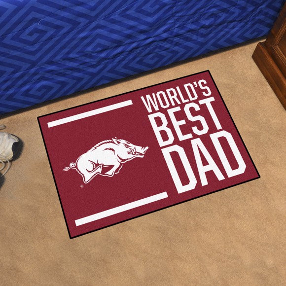 Arkansas Razorbacks Worlds Best Dad Starter Rug / Mat by Fanmats
