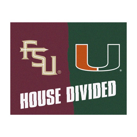 House Divided - Florida State Seminoles / Miami Hurricanes Mat / Rug by Fanmats