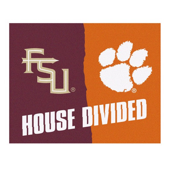House Divided - Florida State Seminoles / Clemson Tigers Mat / Rug by Fanmats
