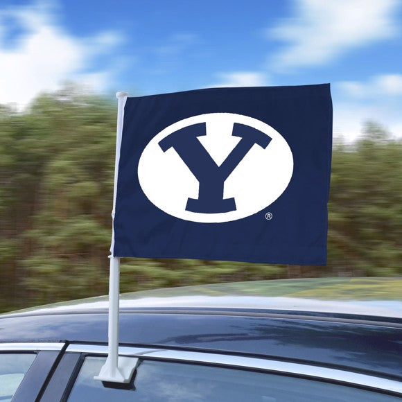Brigham Young {BYU} Cougars Car Flag - 11" x 15", Durable Nylon, Team Colors, Easy Installation
