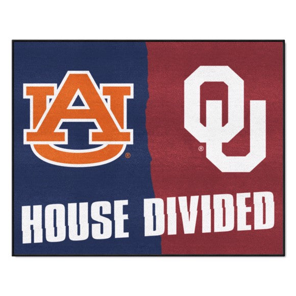 House Divided - Auburn Tigers / Oklahoma Sooners Mat / Rug by Fan Mats
